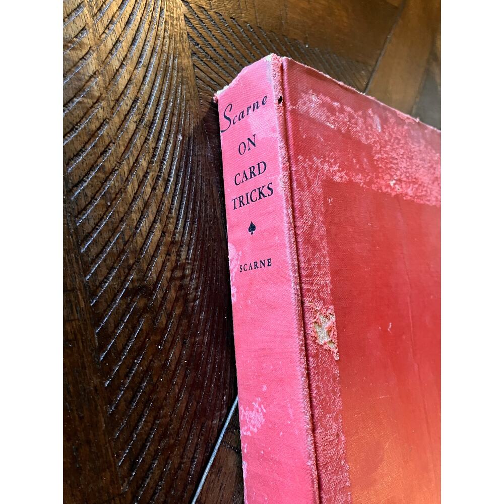 On Card‎ Tricks John Scarne, 1950, No Dust Jacket, Red, Hardcover, Collectible